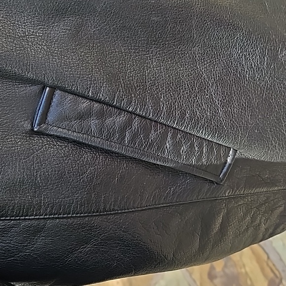 Men's ANDREW MARC Additions Saks Fifth Ave Black Leather lined Jacket Coat M - Picture 3 of 16